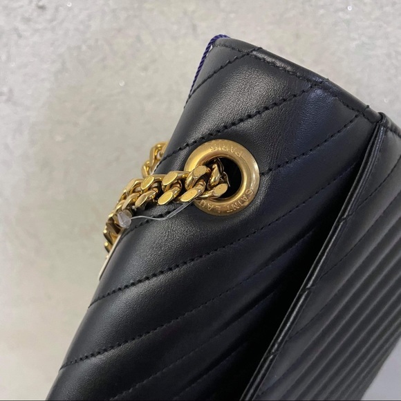 YSL Envelope Large Chevron Shoulder Bag - Picture 11 of 13